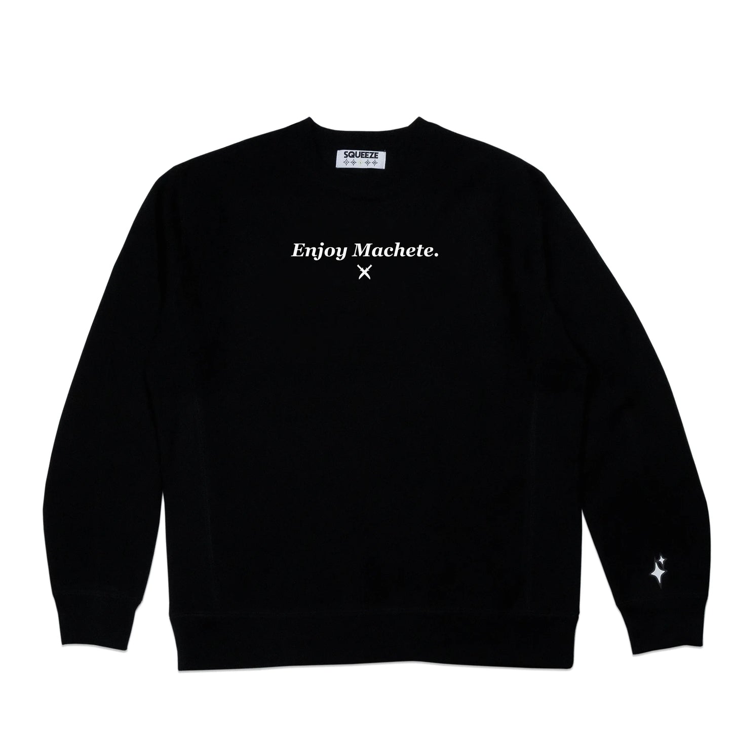Heavyweight Black Crewneck Sweater Enjoy Machete Squeeze 86