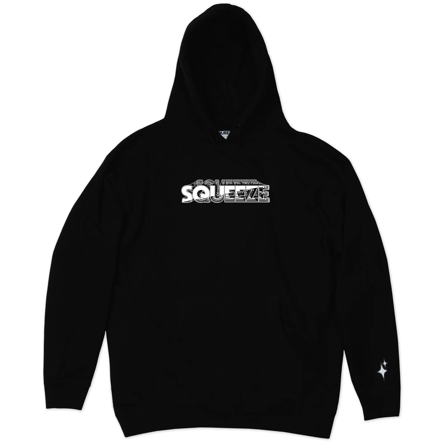 Black squeeze retro logo hoodie