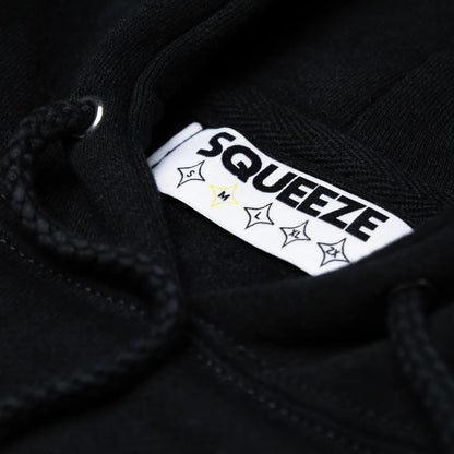 Black squeeze retro logo hoodie